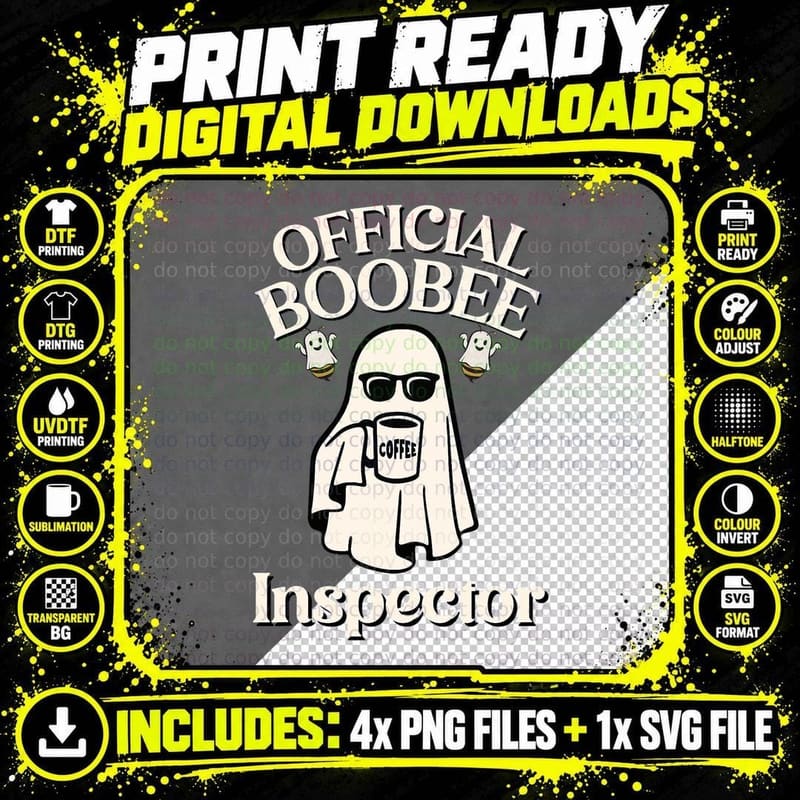 Boo-Bee Inspector Lazy DIY Halloween Costume Funny Ghost Png SVG Digital Bundle