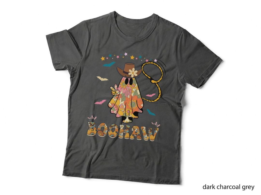 Boohaw Ghost Halloween Cute Retro Western T-Shirt