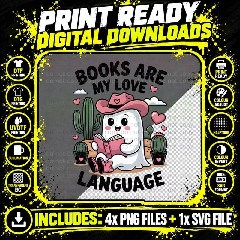 Books Are My Love Language Valentine T-Shirt Png SVG Digital Bundle