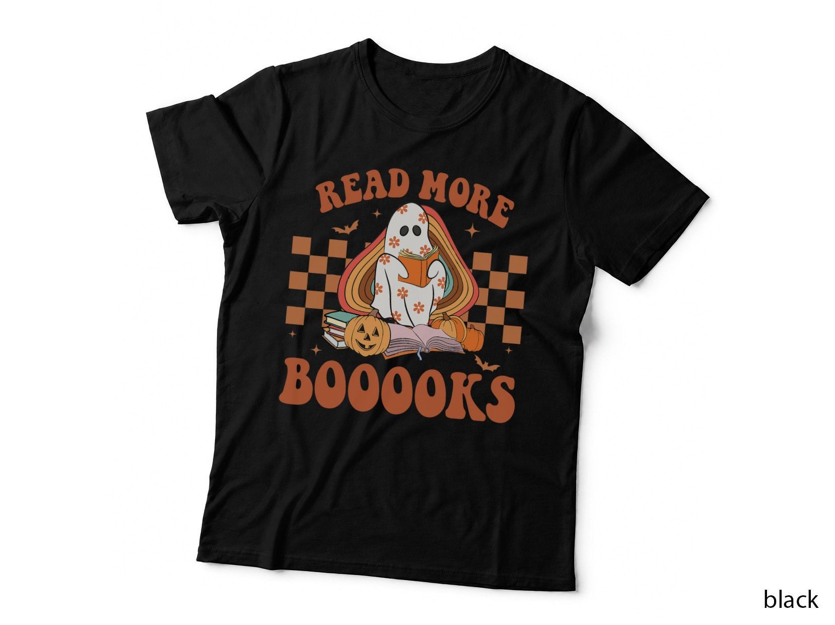 Booooks Ghost Halloween Read More Books Cute Boo Read a Book T-Shirt