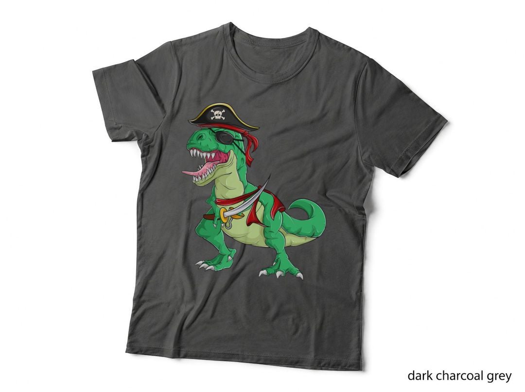 Boys Kids Pirate Dinosaur Shirts, Men Sailor T-Rex Halloween T-Shirt