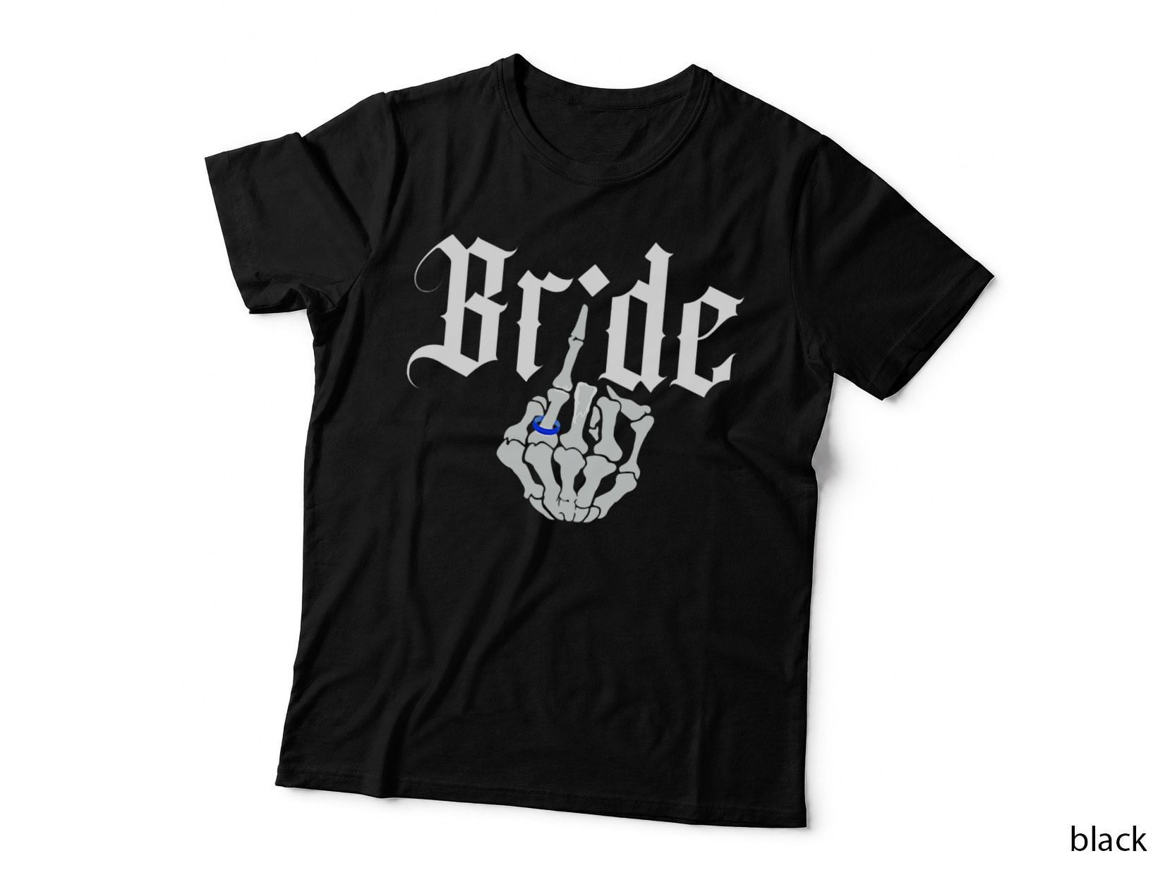 Bride Bones Skeleton Finger Engaged Goth Style Goth Chic T-Shirt