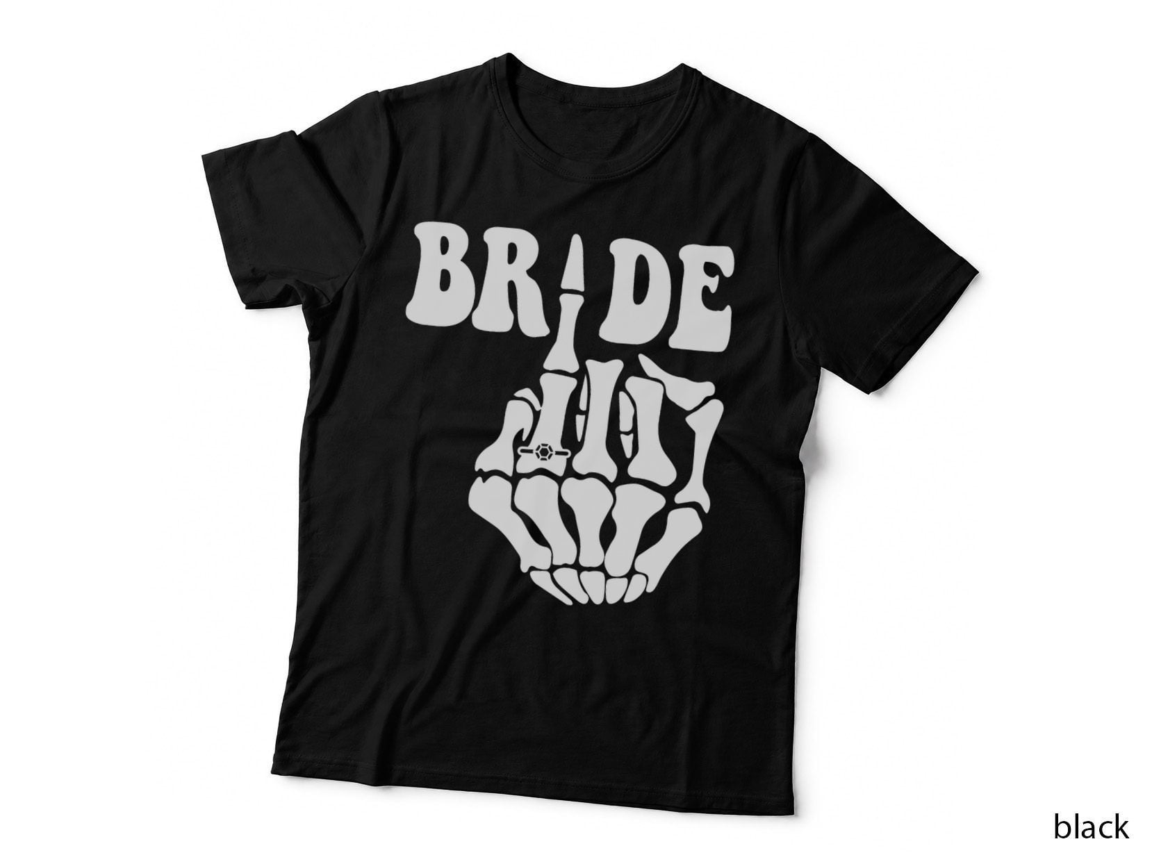 Bride Skeleton Hand Retro Halloween Bachelorette Party T-Shirt