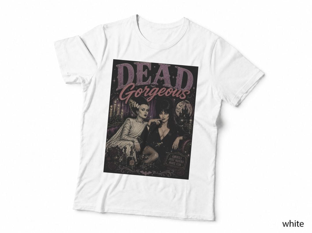Bride of Frankenstein Elvira Dead Gorgeous Horror Vintage Glamour T-Shirt
