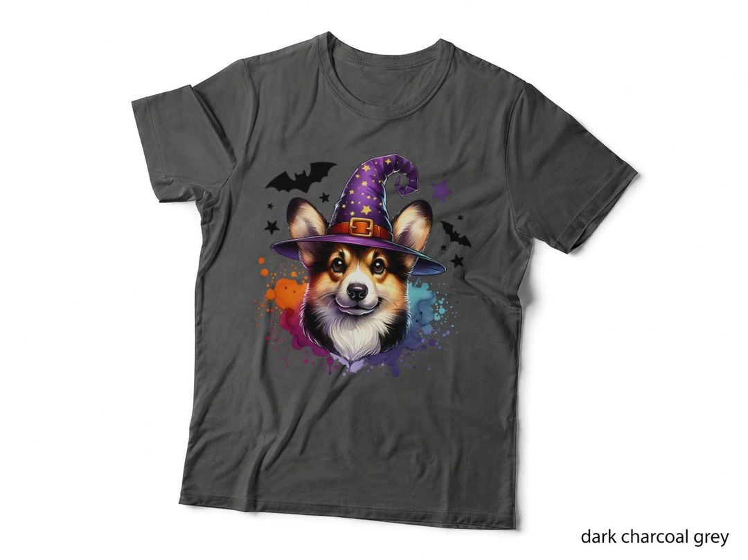Corgi in Witch Hat Halloween, Cute Dog Lover T-Shirt