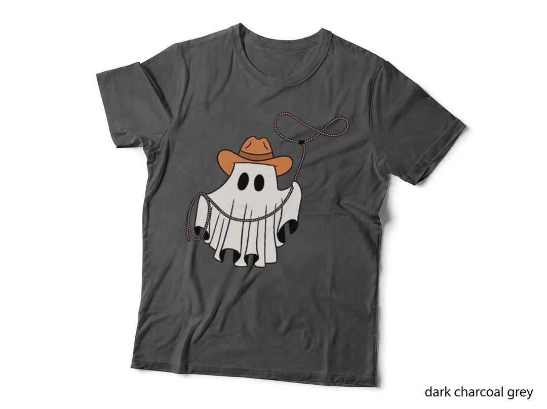 Cowgirl Country Ghost Cute Halloween Minimalist T-Shirt