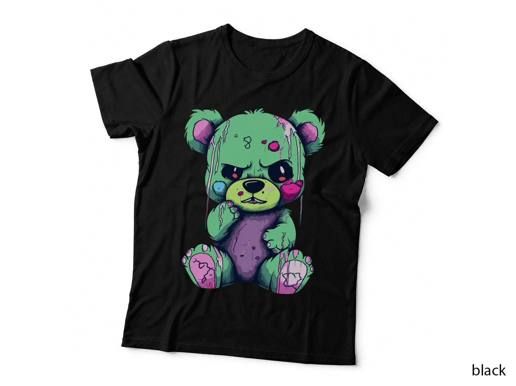 Creepy Teddy Bear Pastel Goth Stuffed Toy Menhera Anime T-Shirt