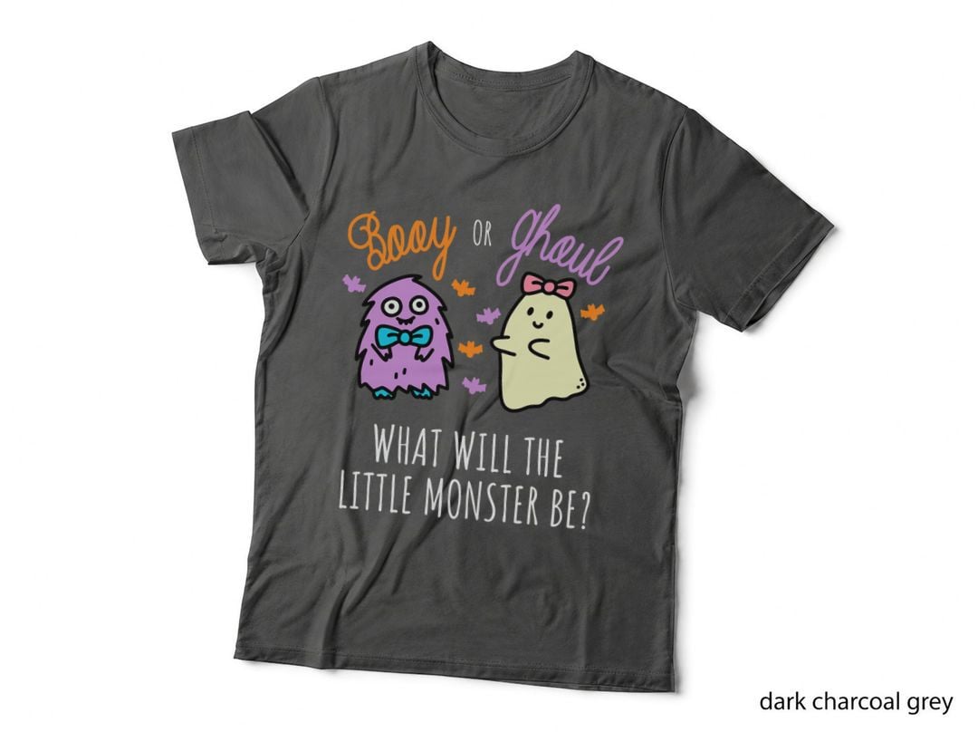 Cute Booy or Ghoul Fall Monster Gender Reveal for Halloween T-Shirt