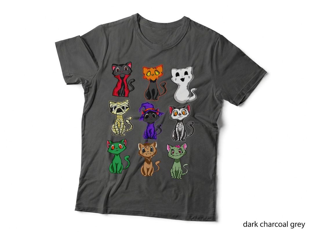 Cute Cat Funny Halloween Outfit Costumes, Halloween, Animal Print T-Shirt