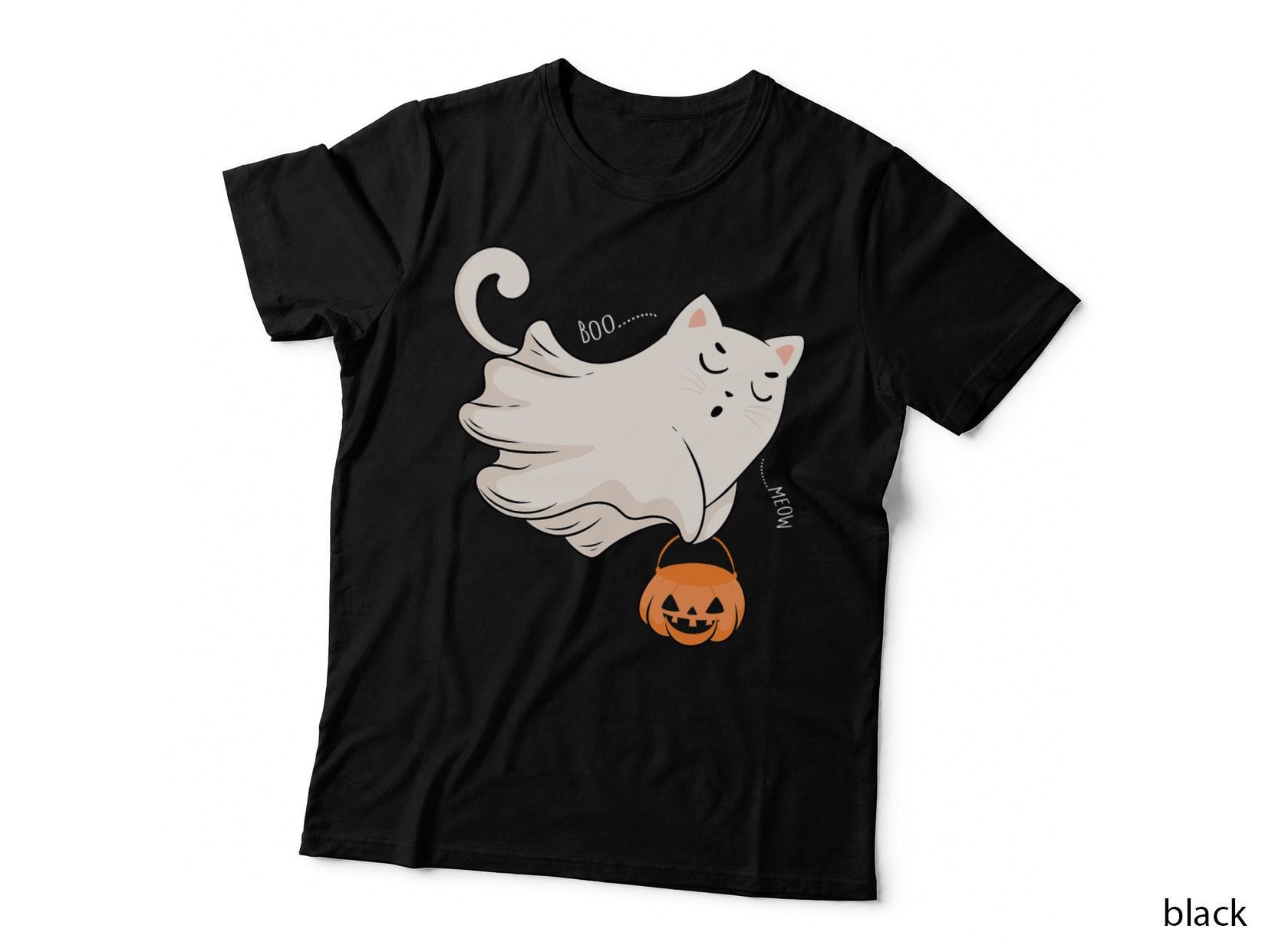 Cute Cat Ghost Kitten Lover Funny Halloween Spooky Cat T-Shirt