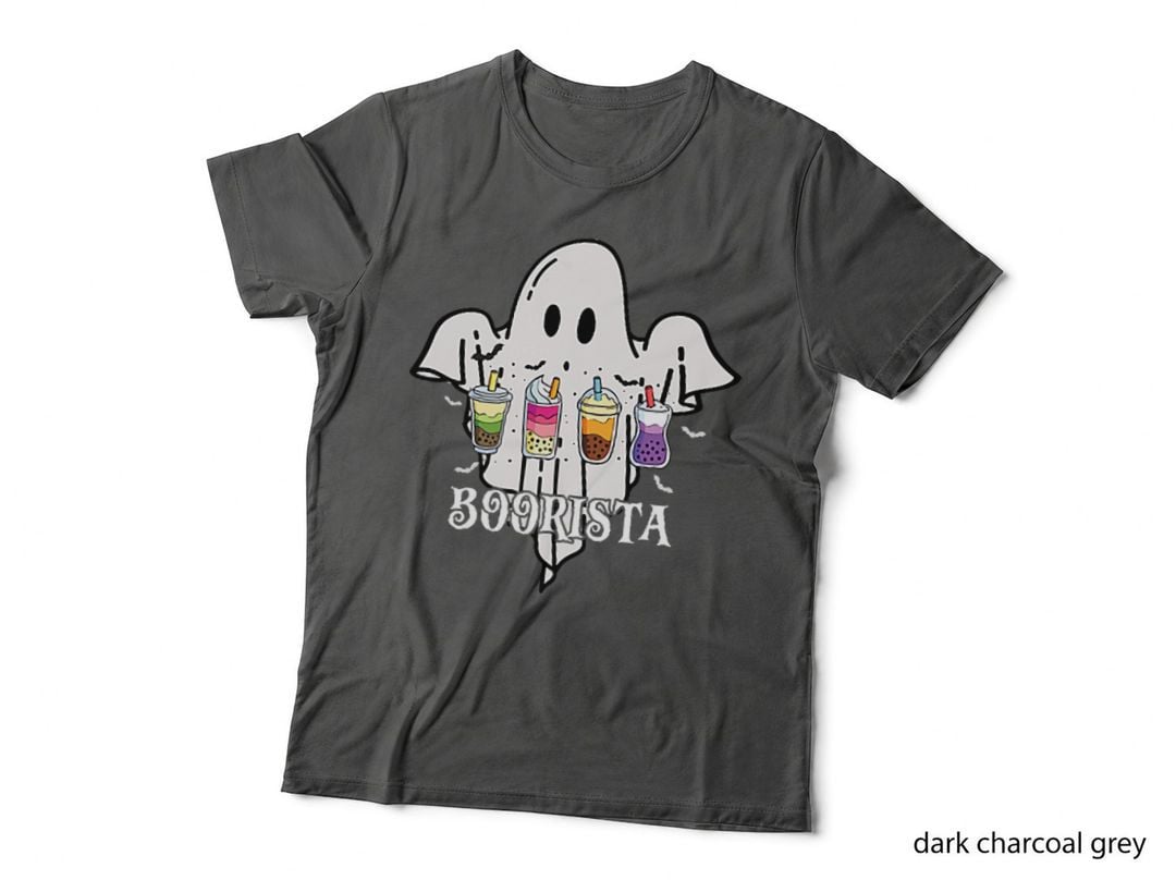 Cute Ghost Halloween, Boorista Ghost Coffee Pocket Graphic T-Shirt
