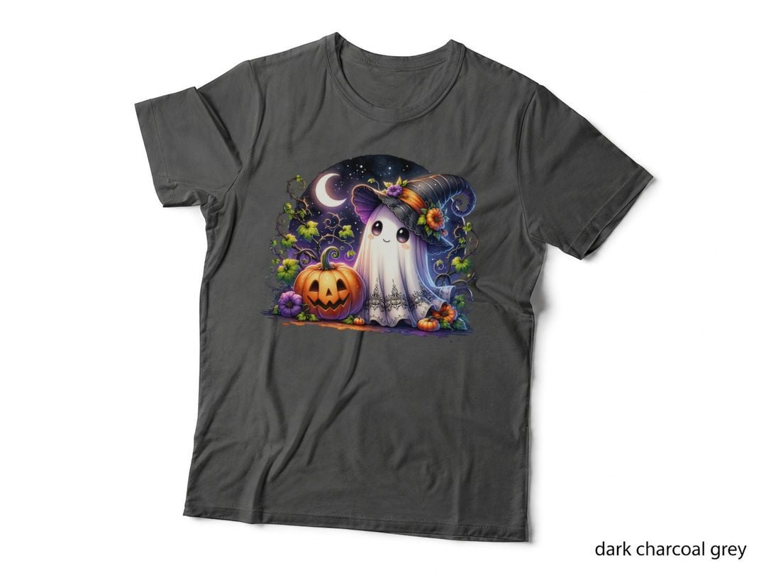Cute Ghost with Jack O Lantern Halloween, Horror, Cute T-Shirt