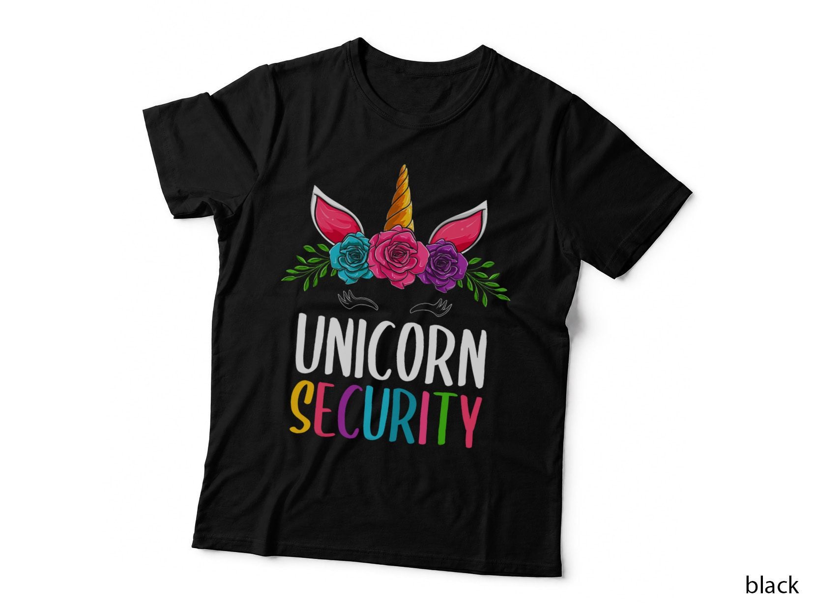 Cute Halloween Unicorn Costumes, Dad Mom Unicorn Security T-Shirt