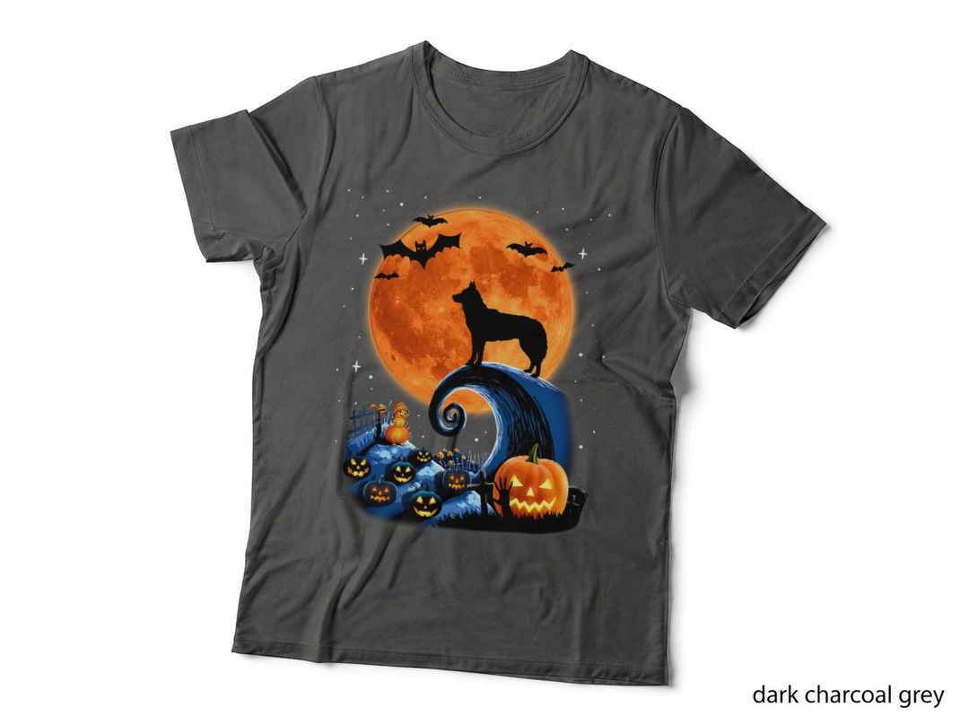 Cute Husky Pumpkin Moon Halloween Horror Dogs Lover Costumes T-Shirt