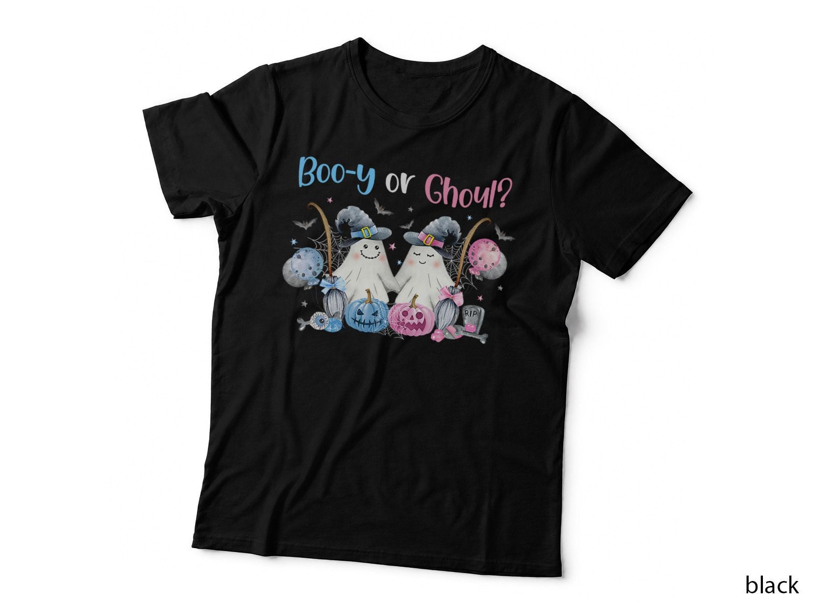 Cute Spooky Witch Ghost Boo-Y or Ghoul Gender Reveal T-Shirt