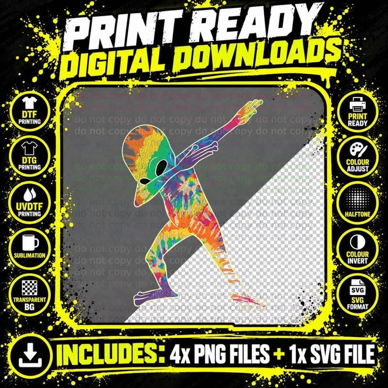 Dabbing Alien Gamer Boys Girls Kids Gift, Alien Costume Png SVG Digital Bundle