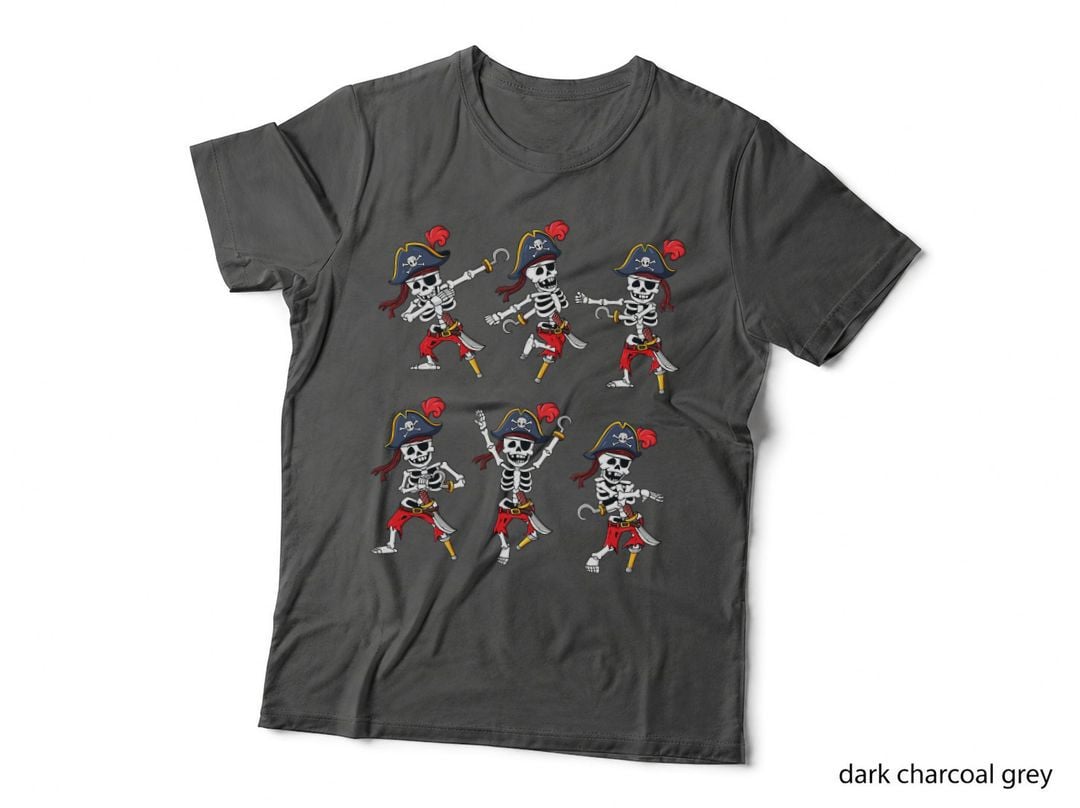 Dancing Pirate Skeletons Dance Challenge Boys Kids Halloween T-Shirt