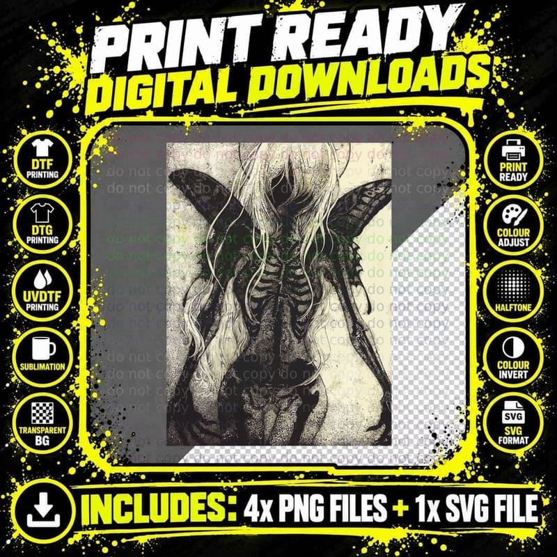 Dark Art Aesthetic Grunge Clothes Fairycore Gothic Png SVG Digital Bundle