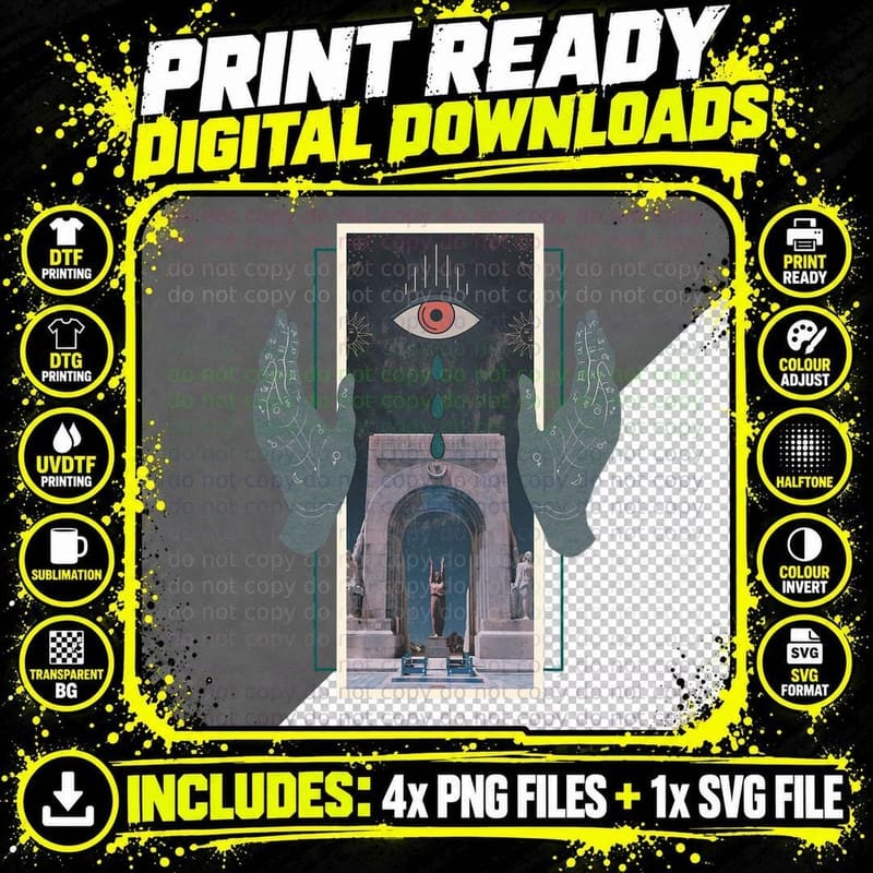 Dark Art Grunge Goth Occult Gothic Aesthetic Girl Horror Png SVG Digital Bundle