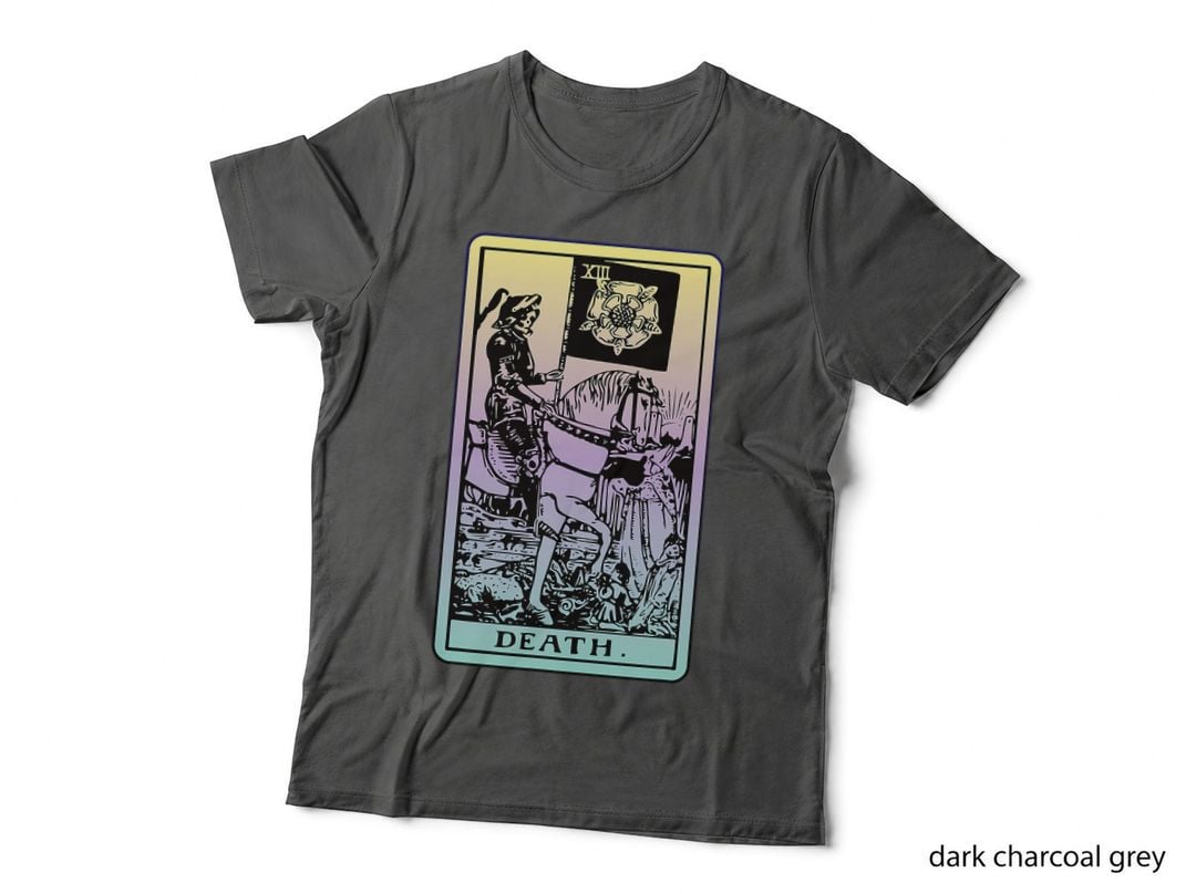 Death Tarot Card Witch Aesthetic Witchy Pastel Goth Arcana T-Shirt