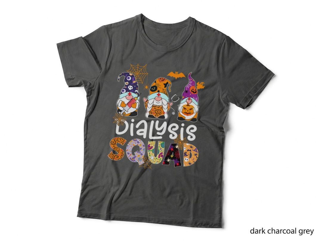 Dialysis Squad Gnome Nurse Halloween Scrubs Stethoscope T-Shirt