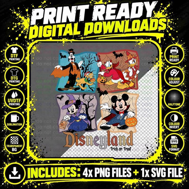 Disneyland Halloween Trick or Treat T-Shirt, Costume Png SVG Digital Bundle
