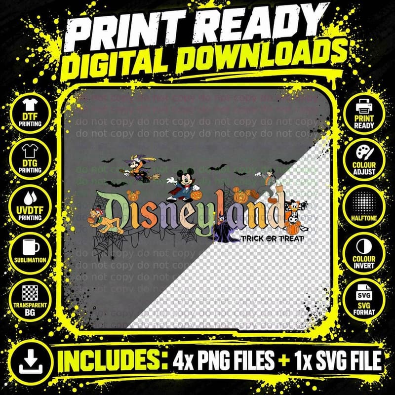 Disneyland Trick or Treat Halloween T-Shirt Png SVG Digital Bundle