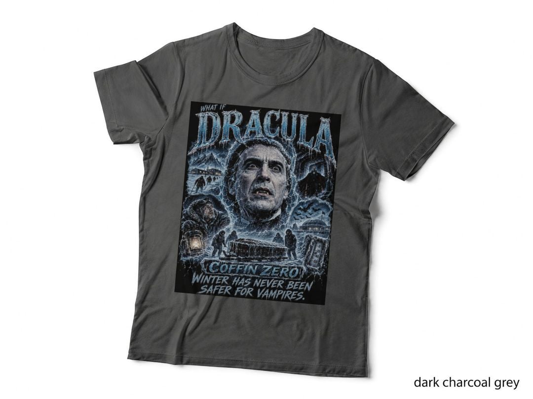 Dracula Antarctica Vintage Horror Frozen Gothic Vampire Monster Halftone T-Shirt