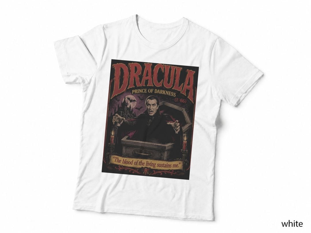 Dracula Prince of Darkness 1966 Hammer Horror Vampire Vintage Halftone T-Shirt
