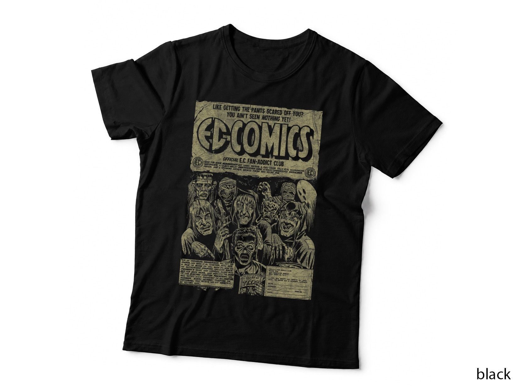 EC Comics Monsters T-Shirt, Vintage Horror Tee, Creature Collection Halftone