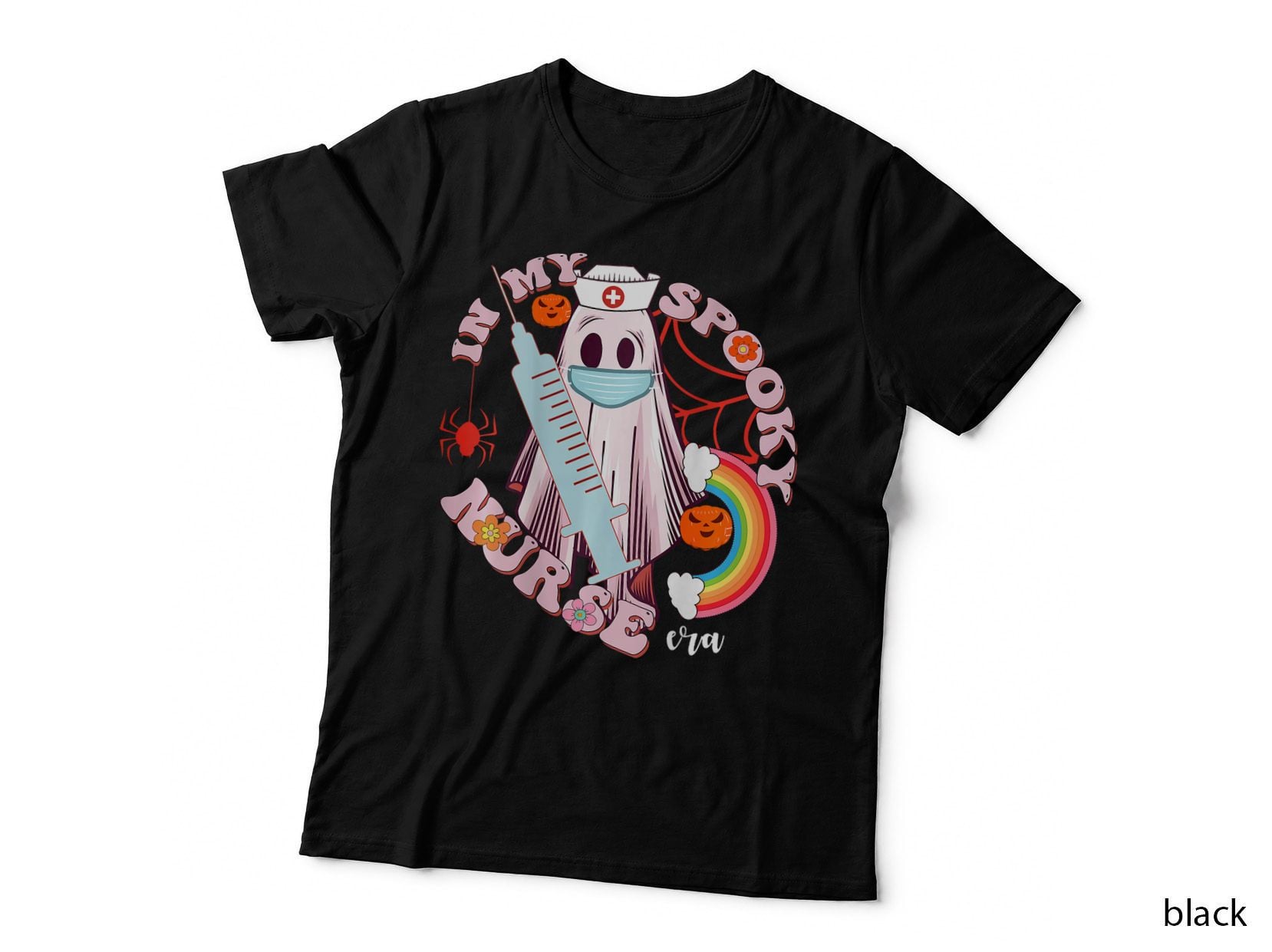 Er Nurse Emergency Room Nursing Halloween Ghost Spooky Era T-Shirt