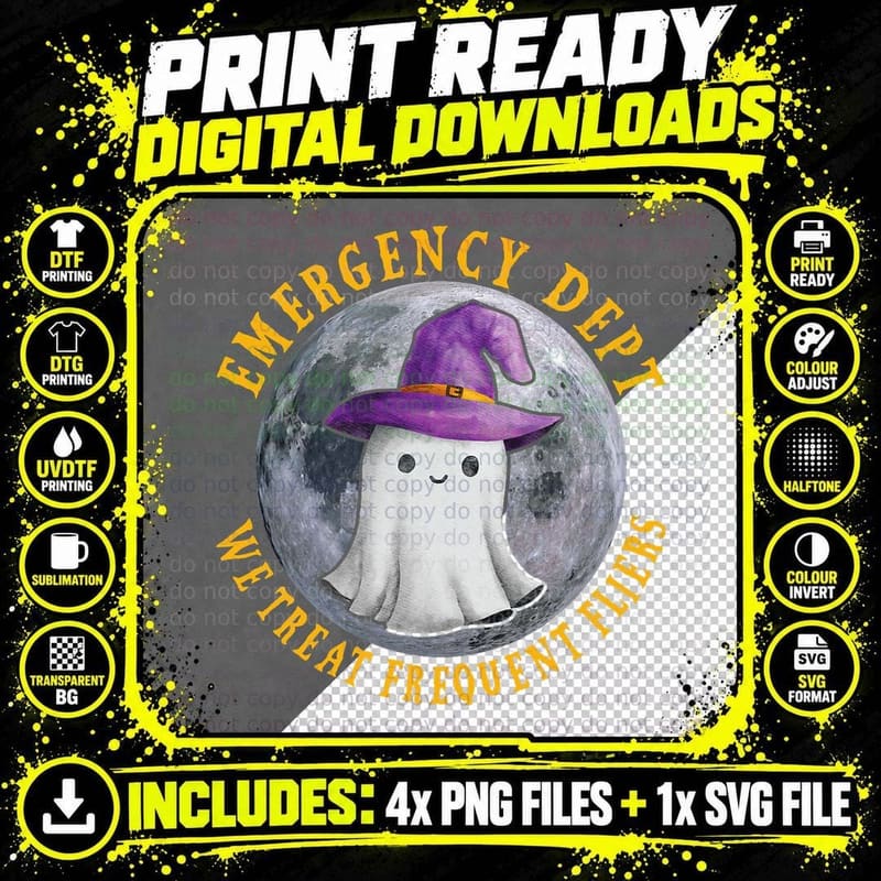 Er Nurse Halloween Emergency Room Dept Nurse Tech Ed RN Png SVG Digital Bundle