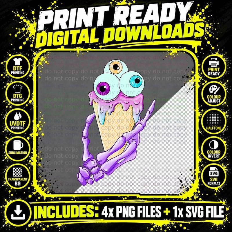Eyescream Pastel Goth Cute Creepy Halloween Costume Idea Png SVG Digital Bundle