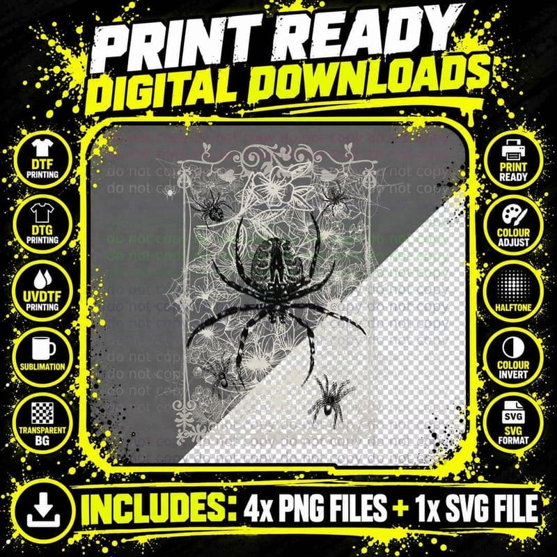 Fairy Grunge Aesthetic Fairycore Spider Goth Punk Png SVG Digital Bundle