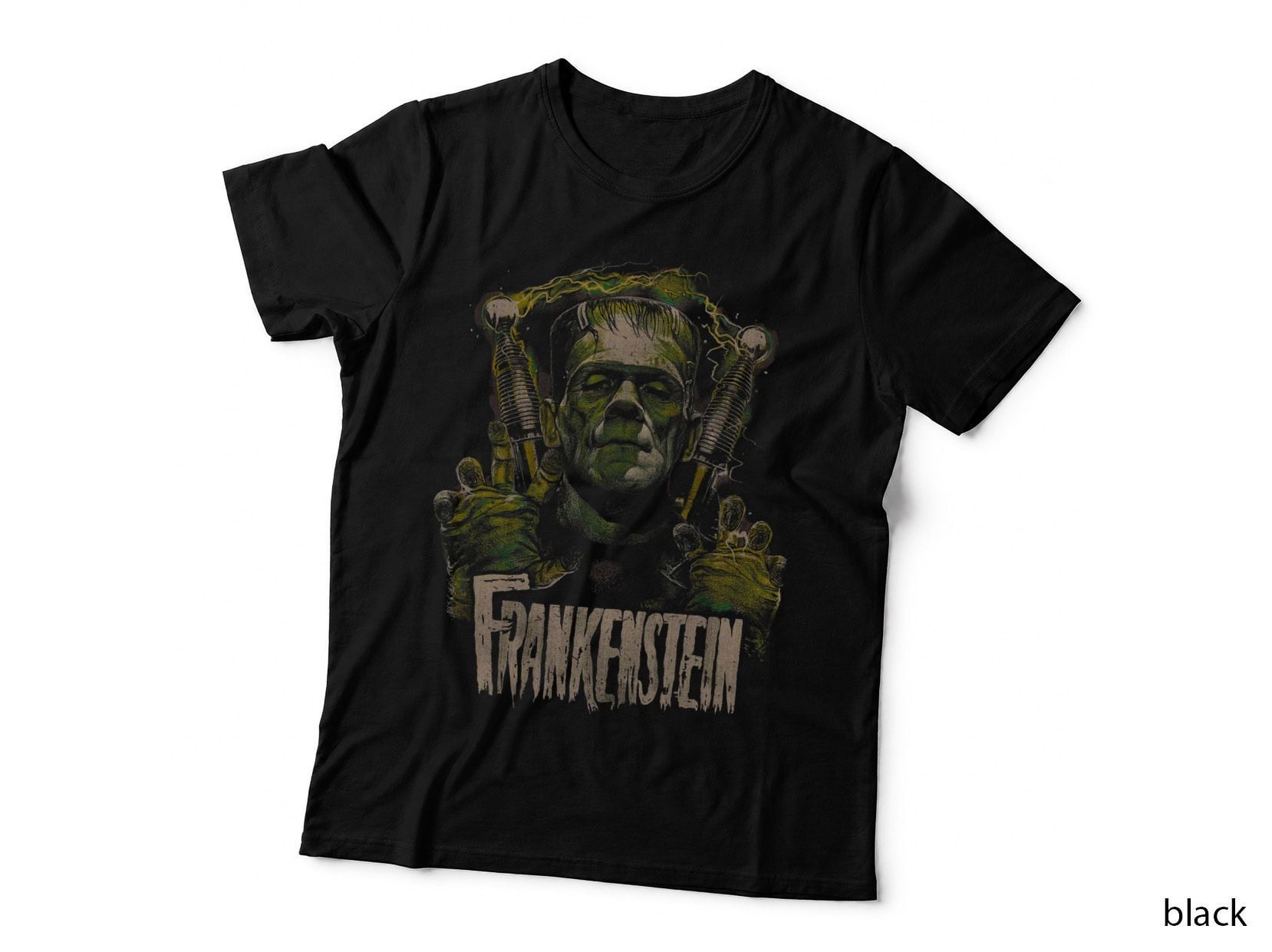 Frankenstein Monster T-Shirt, Classic Horror Tee, Halftone Creature