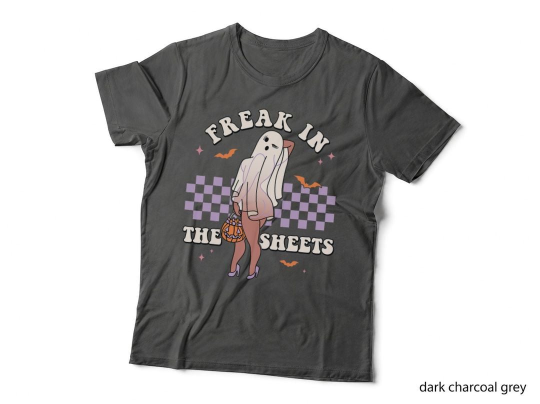 Freak in the Sheets Retro Halloween Spooky Season Sexy Ghost T-Shirt