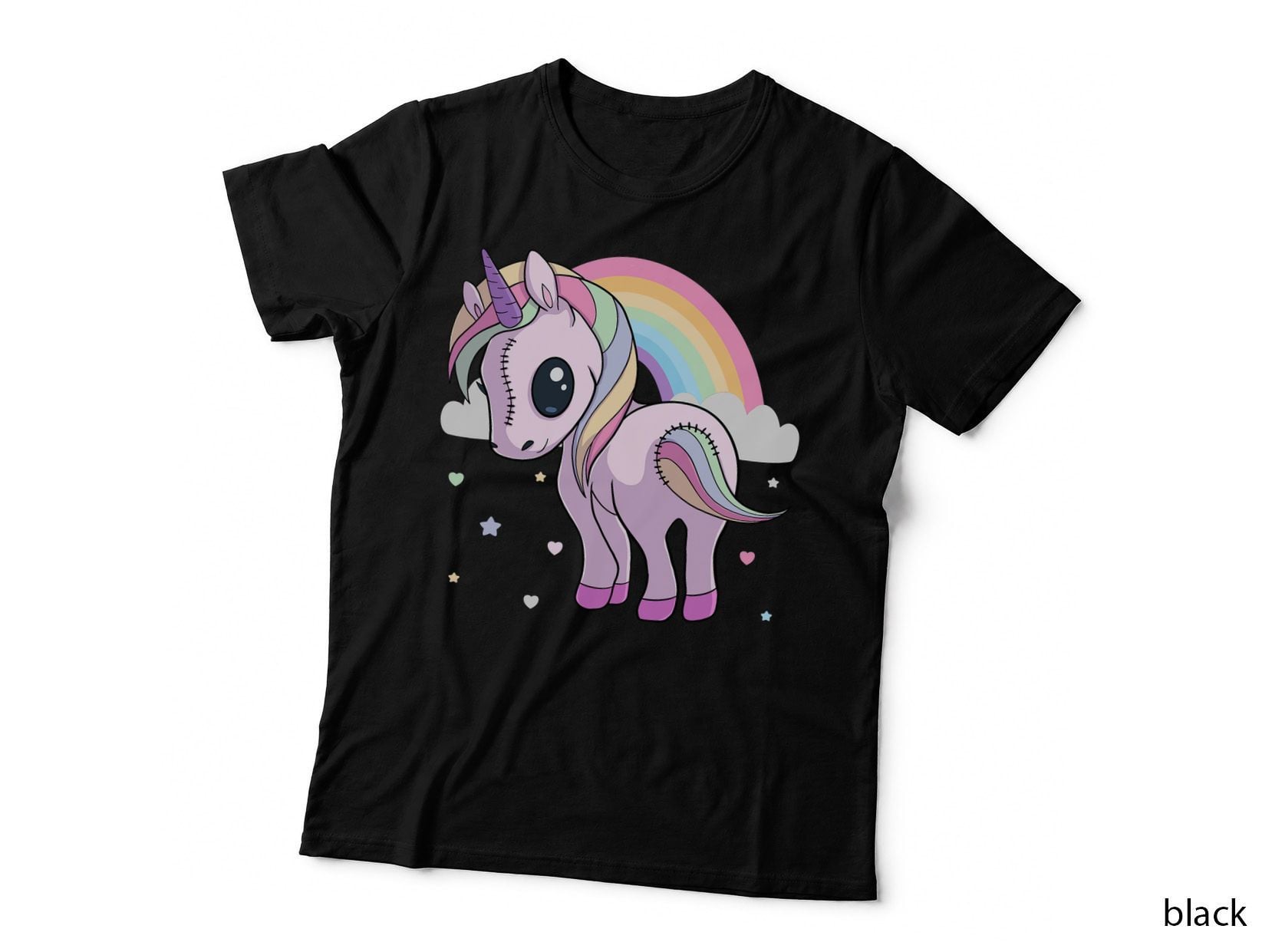 Fun Creepy Kawaii Pastel Goth Unicorn Cute Pastel Halloween T-Shirt