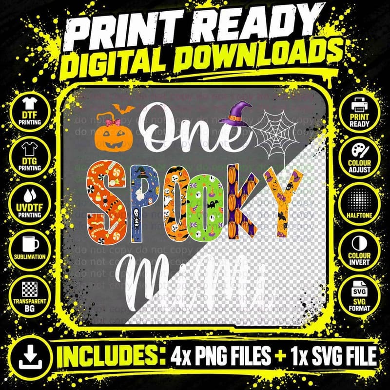 Funny Family Halloween Matchings, One Spooky Mimi T-Shirt Png SVG Digital Bundle