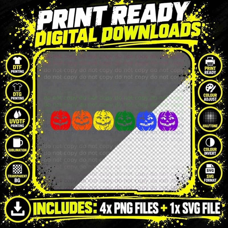 Funny Gay Pumpkin Halloween LGBT Rainbow Gay Pride Png SVG Digital Bundle