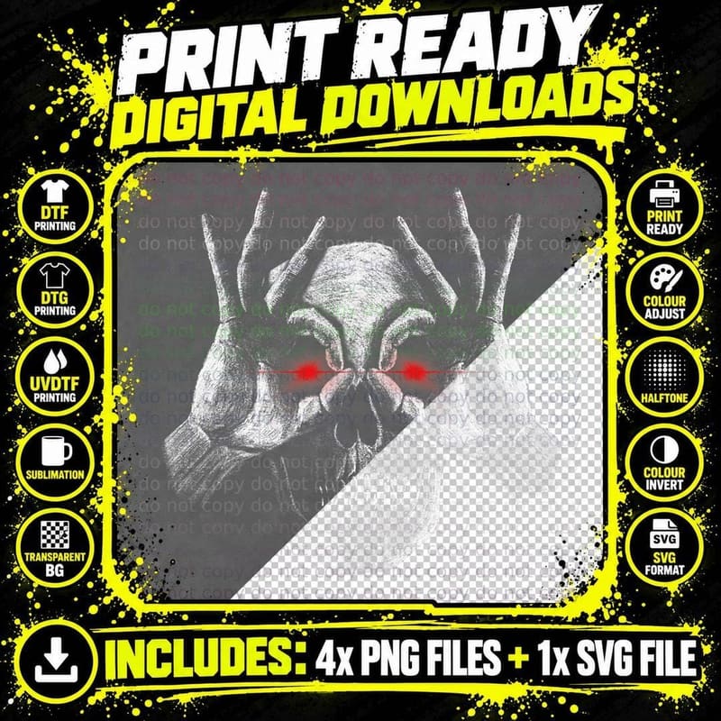 Funny Goth Dark Art Punk & Emo Aesthetics Creepy Skull Png SVG Digital Bundle