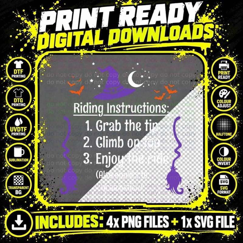 Funny Halloween Adult Sarcasm Humor Witch Riding Png SVG Digital Bundle