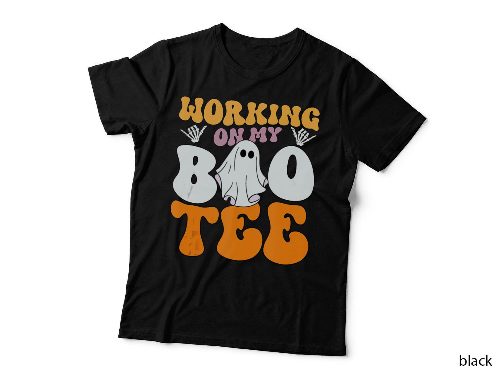 Funny Halloween Lifting Workout Gym Working on My Boo T-Shirt