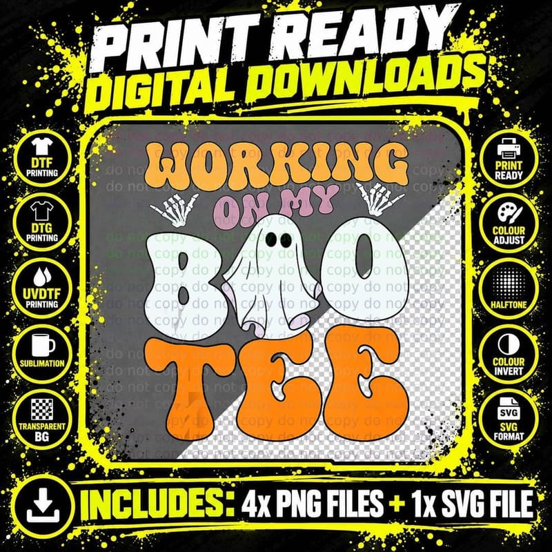 Funny Halloween Lifting Workout Gym Working on My Boo Png SVG Digital Bundle