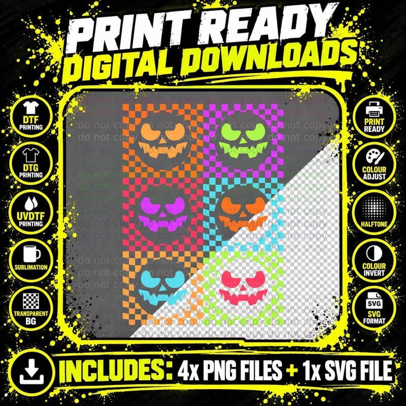 Funny Halloween Pumpkin Pop Art, Men's, Fall, Costume Png SVG Digital Bundle