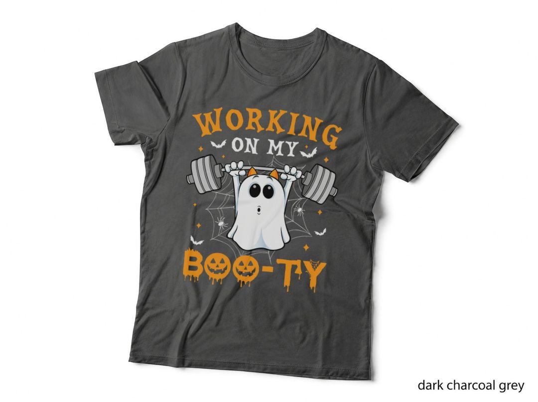 Funny Halloween Working on My Booty Workout Gym, Workout Humor T-Shirt