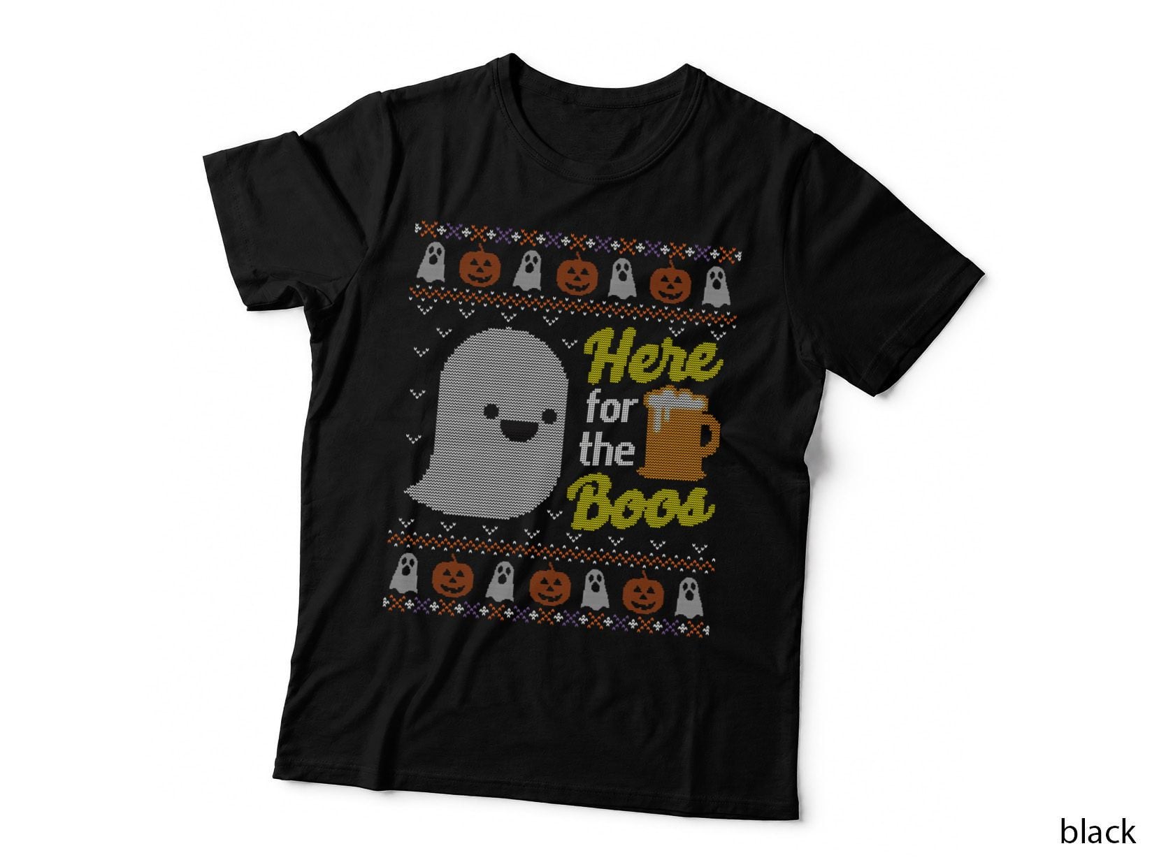 Funny Here for the Boos Ugly Halloween Costume, Spooky, Party T-Shirt