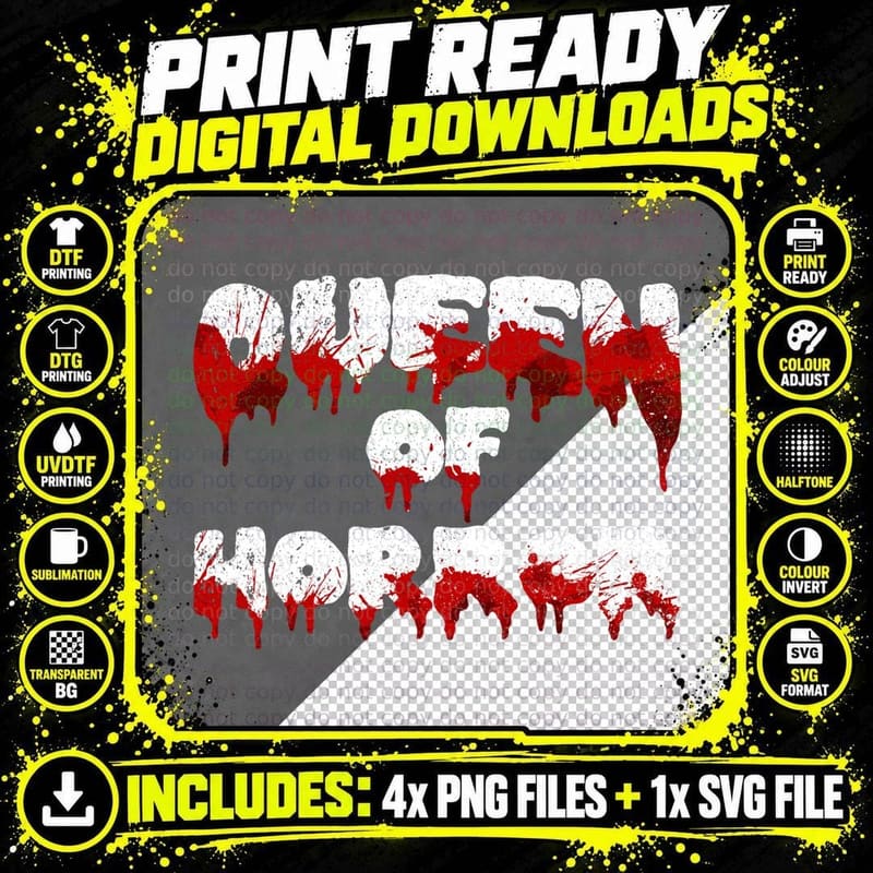 Funny Horror Movie Design for Women Girls Horror Lover Png SVG Digital Bundle