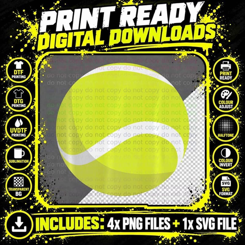 Funny Tennis Ball Costume Halloween Shirt for Adult & Png SVG Digital Bundle