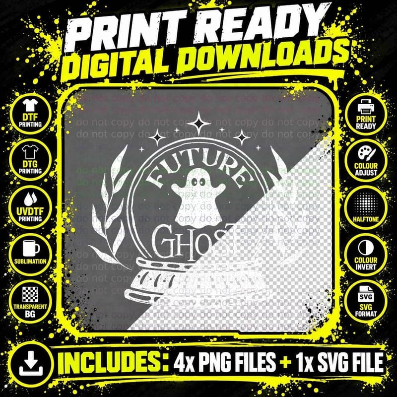 Future Ghost - Crystal Ball Reader Fortune Teller Gypsy Png SVG Digital Bundle