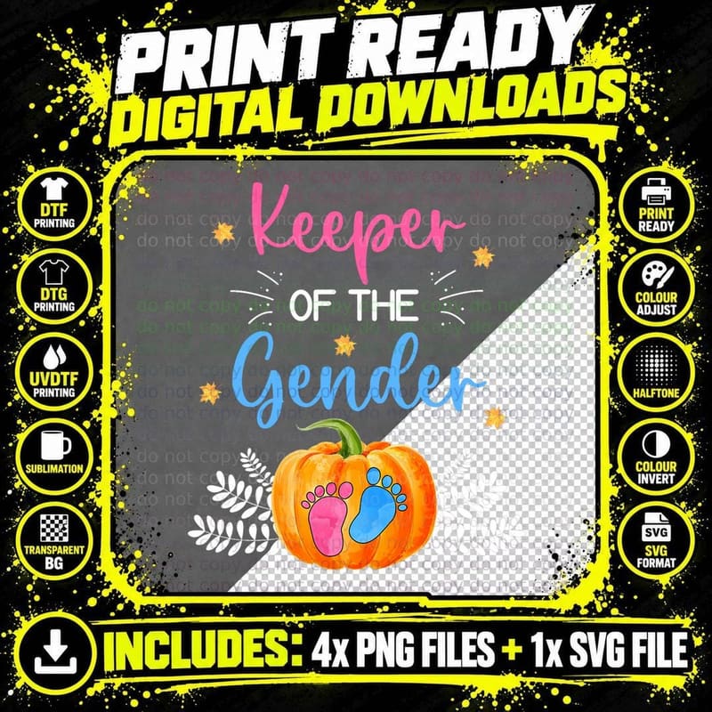 Gender Reveal Party Cute Pumpkin Baby Shower Mom and Dad Png SVG Digital Bundle